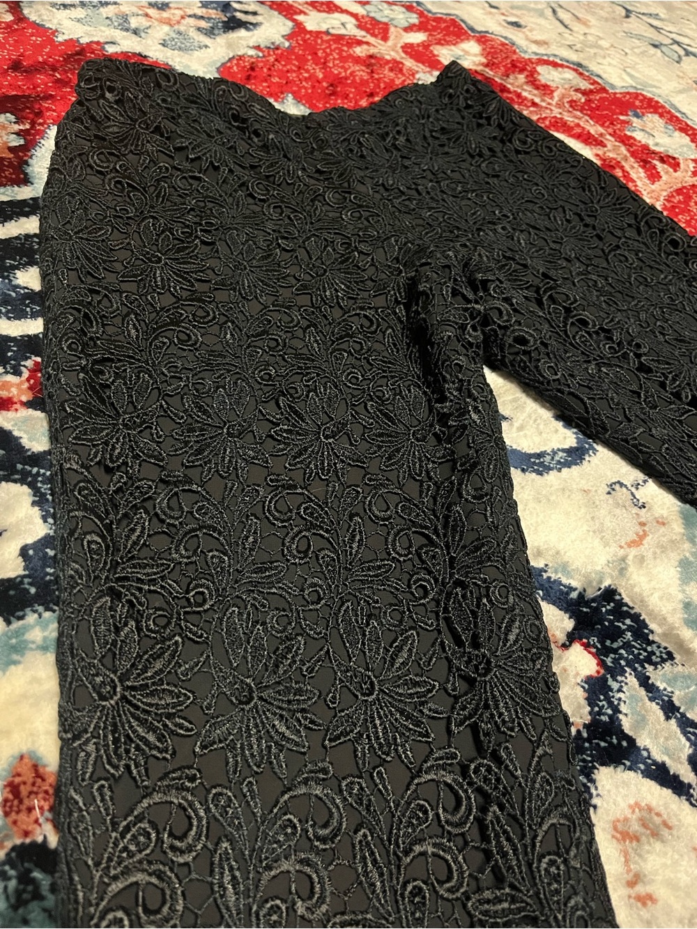Beautiful Lord & Taylor Black Embroidery Wide Leg Pants